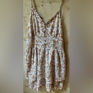 🆕NWT 🌼 Hot Cocoa & White Ruffle Mini Dress Size Large Junior 🛍